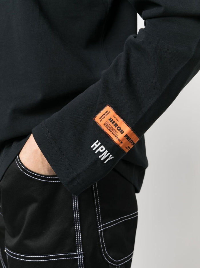 HERON PRESTON HPNY Emblem Rollneck Black/White - MAISONDEFASHION.COM