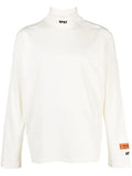 HERON PRESTON HPNY Emblem Rollneck White/Black - MAISONDEFASHION.COM