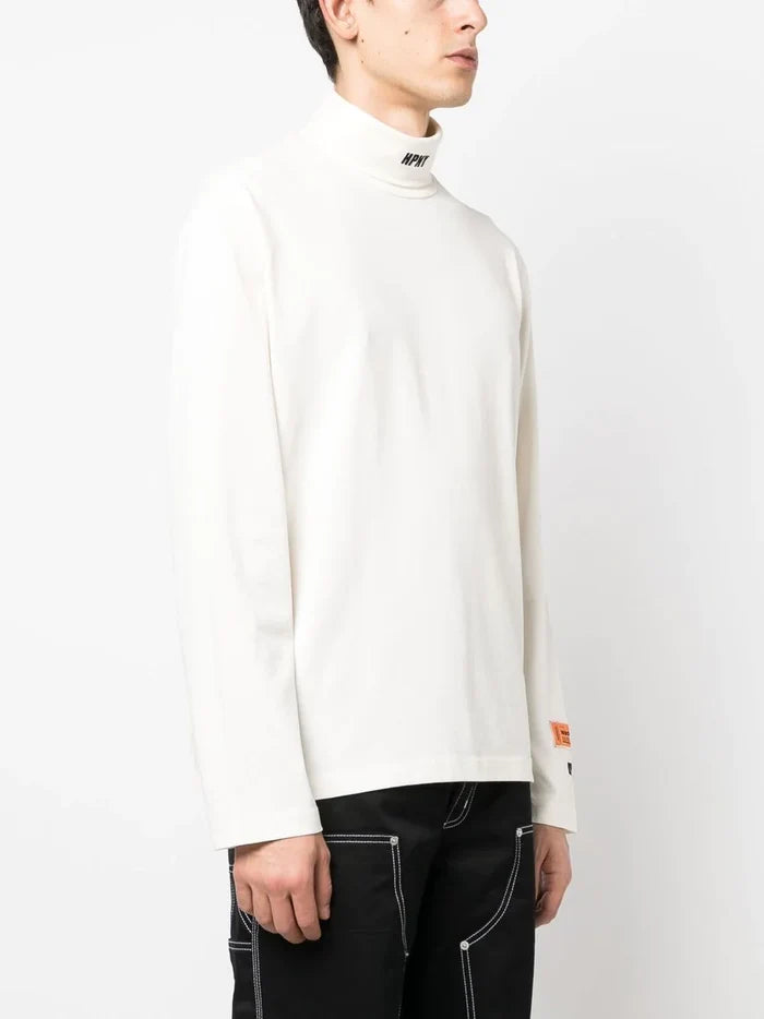HERON PRESTON HPNY Emblem Rollneck White/Black - MAISONDEFASHION.COM