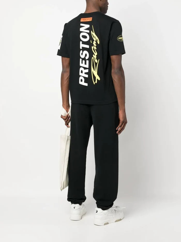 HERON PRESTON Preston Racing S/S T-shirt Black/White - MAISONDEFASHION.COM