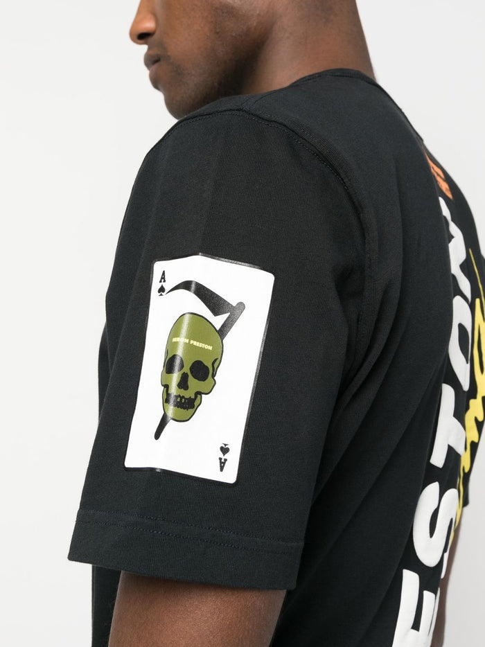 HERON PRESTON Preston Racing S/S T-shirt Black/White - MAISONDEFASHION.COM