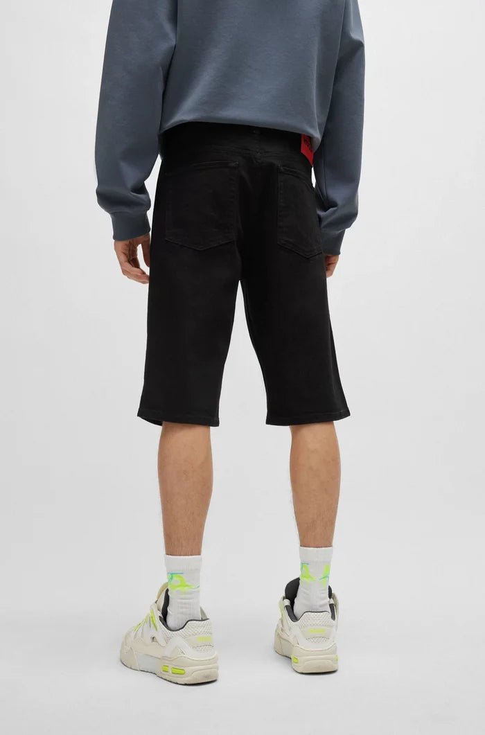 HUGO 634/S Denim Shorts Tapered Fit Black - MAISONDEFASHION.COM