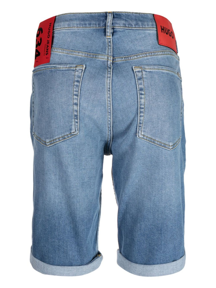 HUGO 634/S Denim Shorts Turquoise - MAISONDEFASHION.COM