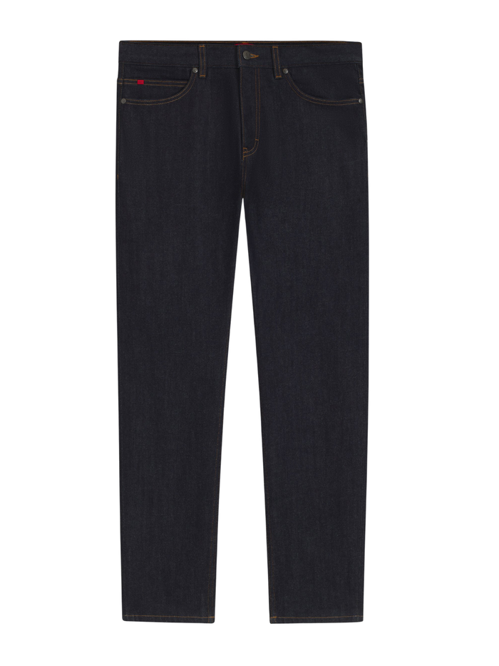 HUGO 708 Slim-Fit Jeans In Stretch Denim Dark Blue - MAISONDEFASHION.COM