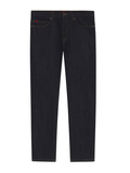 HUGO 708 Slim-Fit Jeans In Stretch Denim Dark Blue - MAISONDEFASHION.COM