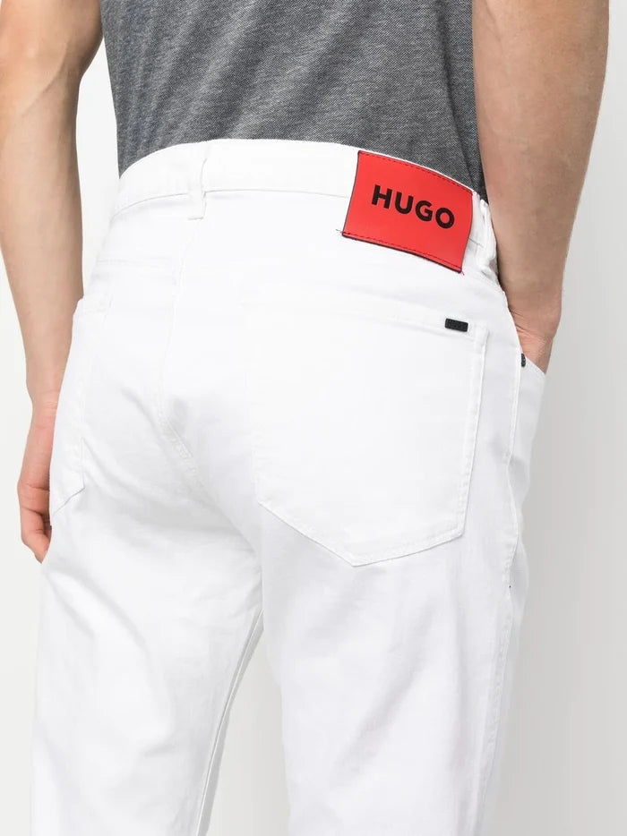 HUGO 708 Slim-fit Jeans White - MAISONDEFASHION.COM