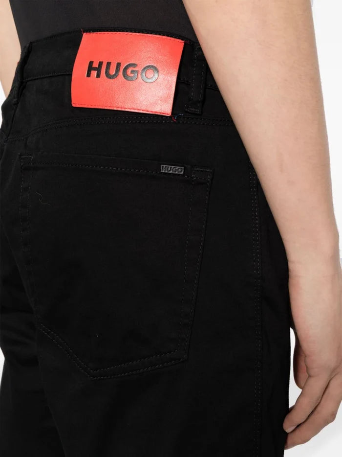 HUGO MEN 708 Slim-Fit Jeans Black - MAISONDEFASHION.COM
