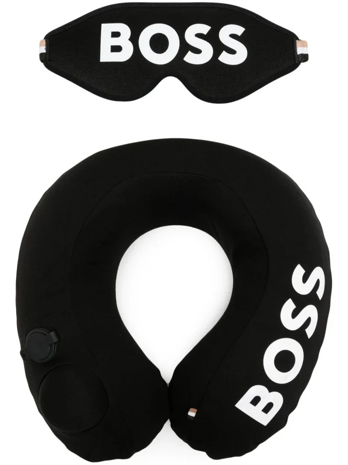 HUGO BOSS MEN Gift-Boxed Set Neck Pillow & Eye Mask Black - MAISONDEFASHION.COM