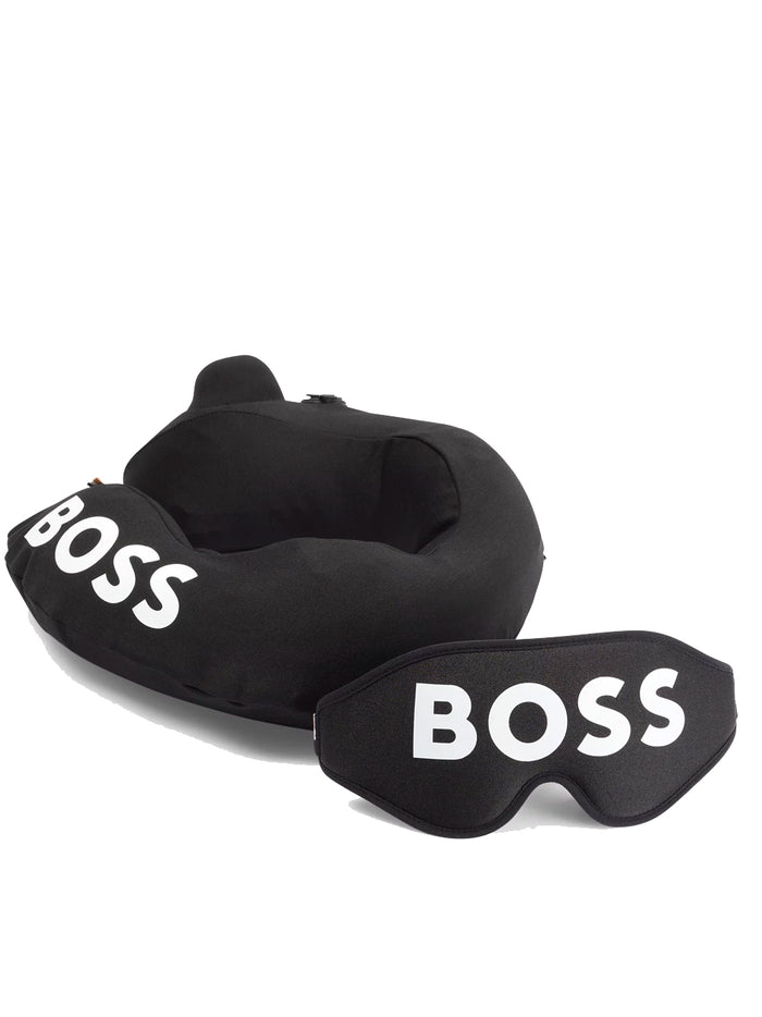 HUGO BOSS MEN Gift-Boxed Set Neck Pillow & Eye Mask Black - MAISONDEFASHION.COM