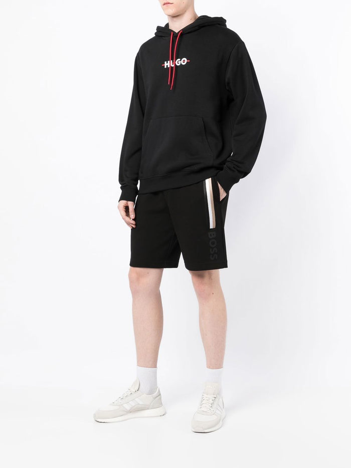 HUGO Daffleck Logo Hoodie Black - MAISONDEFASHION.COM