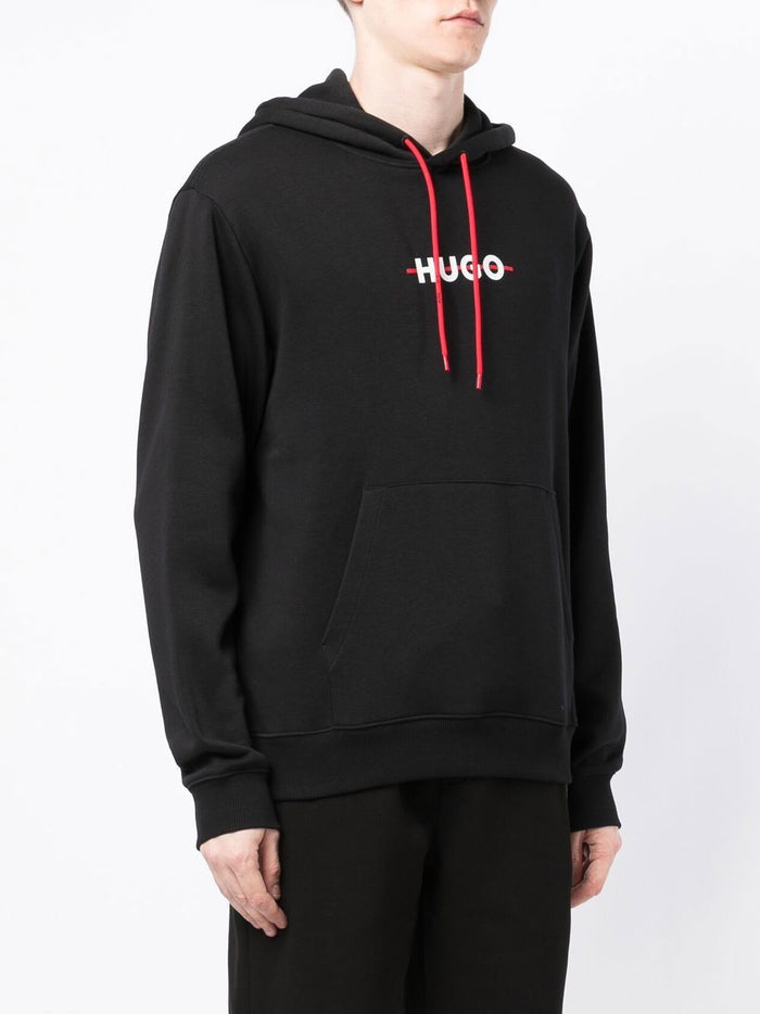 HUGO Daffleck Logo Hoodie Black - MAISONDEFASHION.COM
