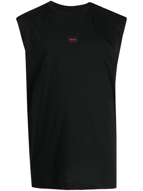 HUGO Dankto 232 Sleeveless T-Shirt Black - MAISONDEFASHION.COM