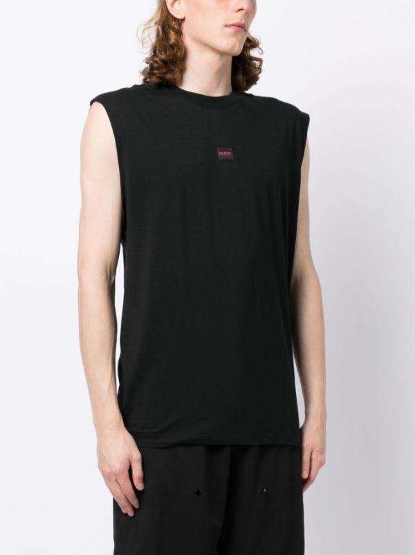 HUGO Dankto 232 Sleeveless T-Shirt Black - MAISONDEFASHION.COM