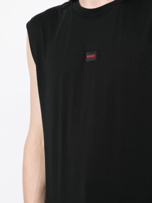 HUGO Dankto 232 Sleeveless T-Shirt Black - MAISONDEFASHION.COM