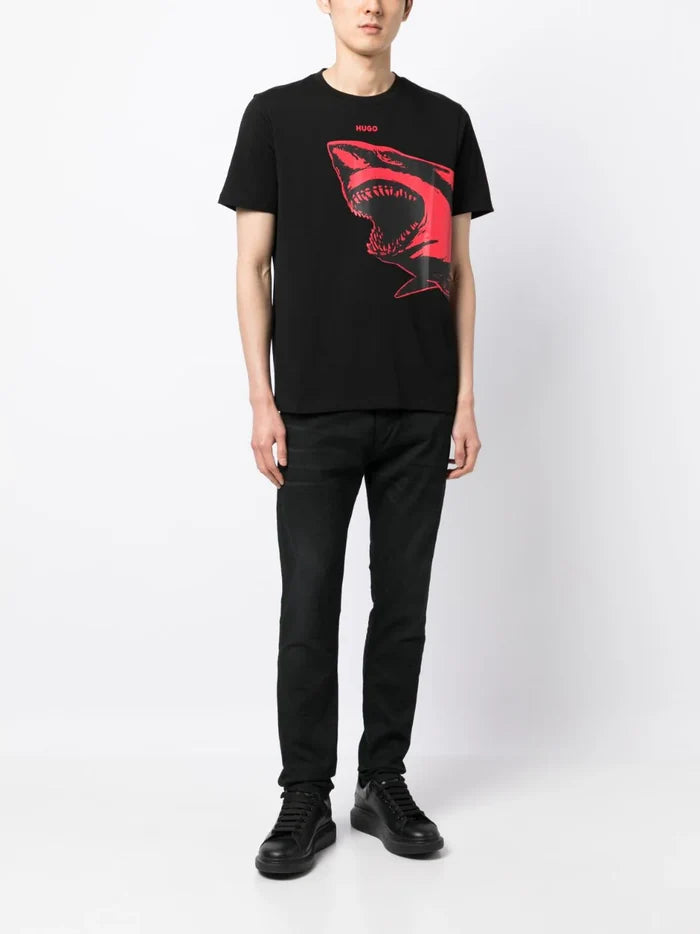 HUGO Darmolejo T-shirt Black - MAISONDEFASHION.COM