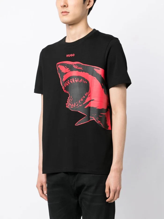 HUGO Darmolejo T-shirt Black - MAISONDEFASHION.COM