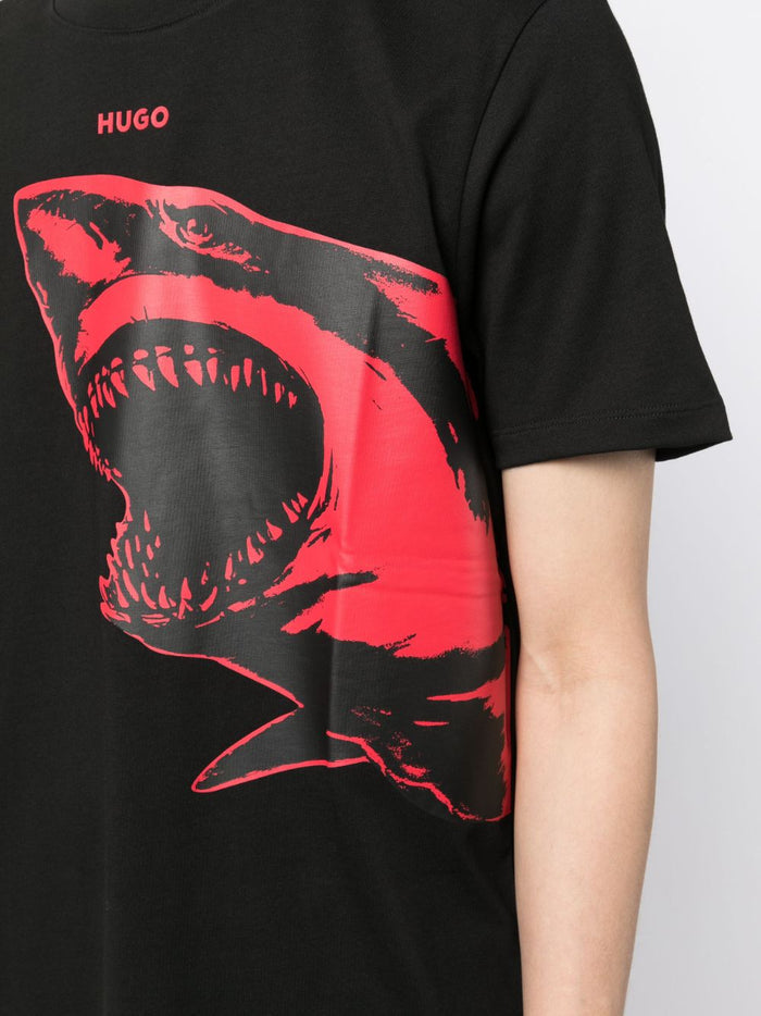 HUGO Darmolejo T-shirt Black - MAISONDEFASHION.COM
