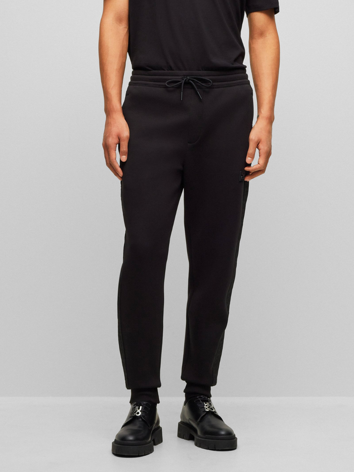 HUGO MEN Dembos Cotton-blend Tracksuit Bottoms Black - MAISONDEFASHION.COM