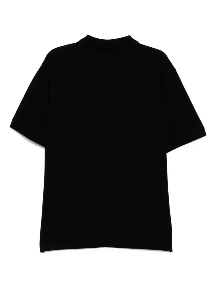 HUGO Dignipolo Logo Graphic Print Polo Shirt Black - MAISONDEFASHION.COM