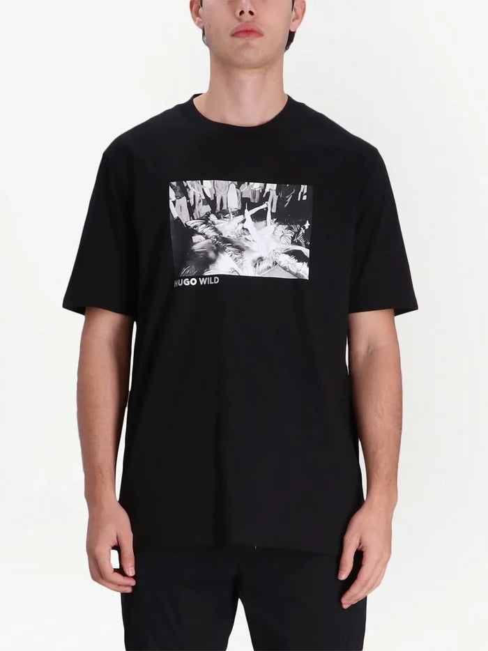 HUGO Dirls T-shirt Black - MAISONDEFASHION.COM