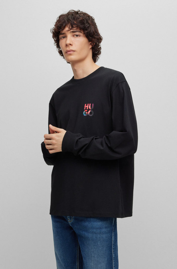HUGO Doonshine Sweatshirt Black - MAISONDEFASHION.COM