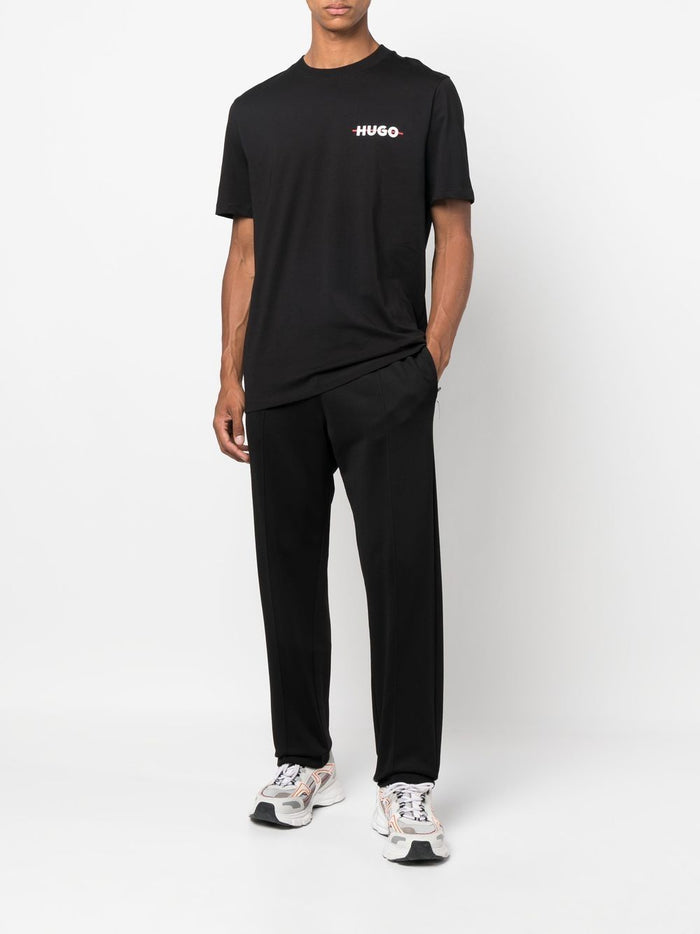 HUGO Drando Logo-print T-shirt Black - MAISONDEFASHION.COM