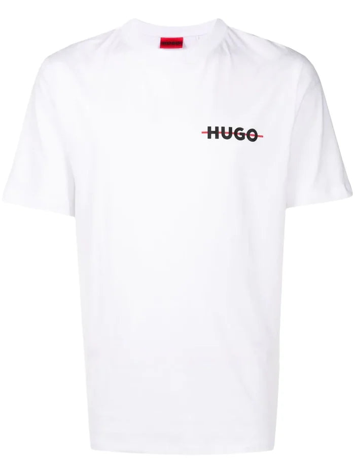 HUGO Drando logo-print T-shirt White - MAISONDEFASHION.COM