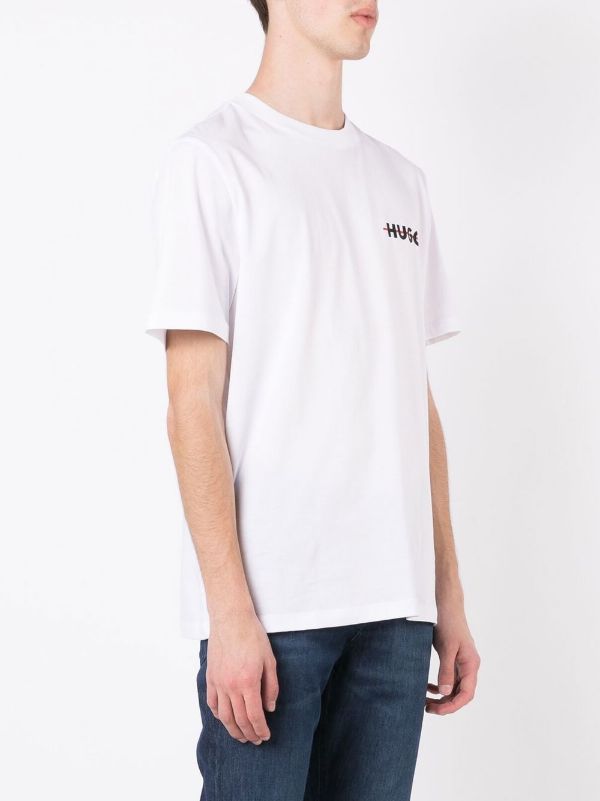 HUGO Drando logo-print T-shirt White - MAISONDEFASHION.COM