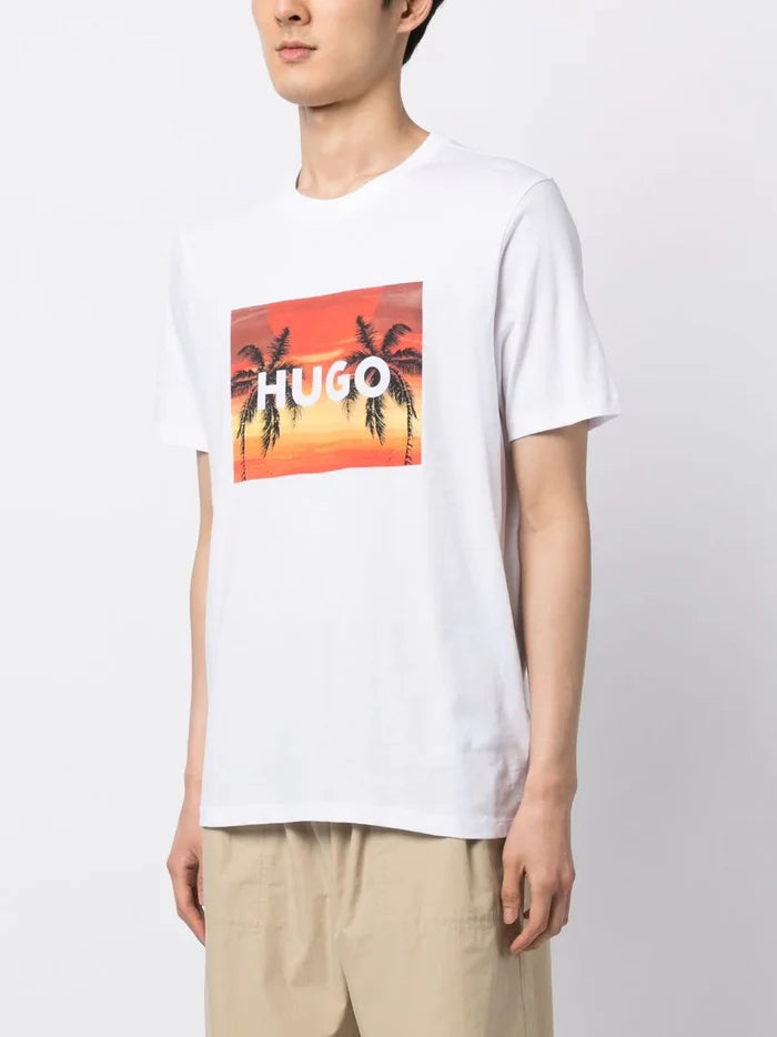 HUGO Dulive T-shirt White - MAISONDEFASHION.COM
