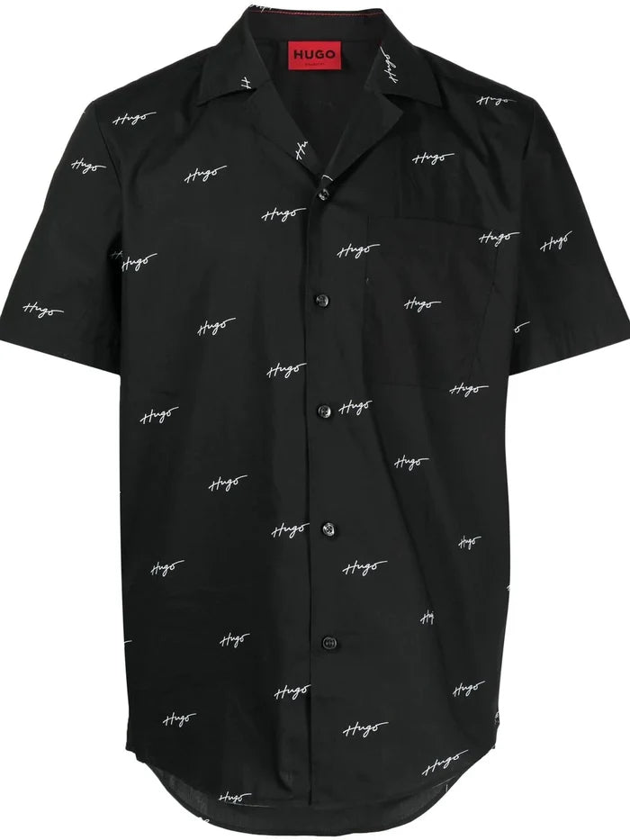 HUGO Ellino Shirt Black - MAISONDEFASHION.COM