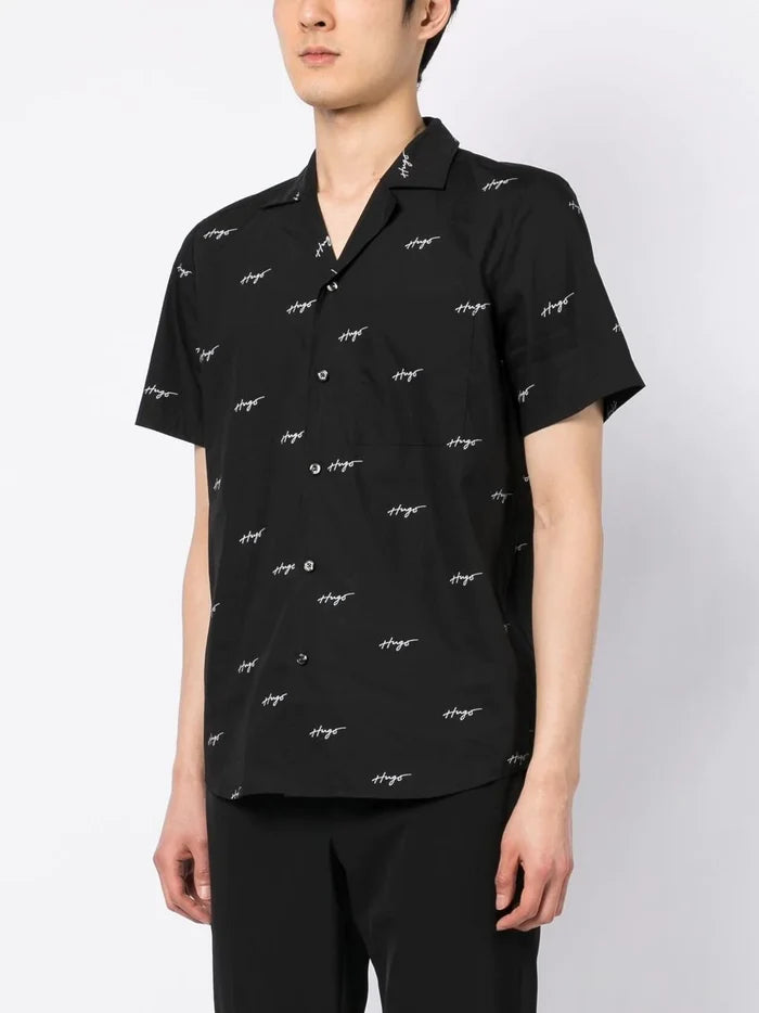 HUGO Ellino Shirt Black - MAISONDEFASHION.COM