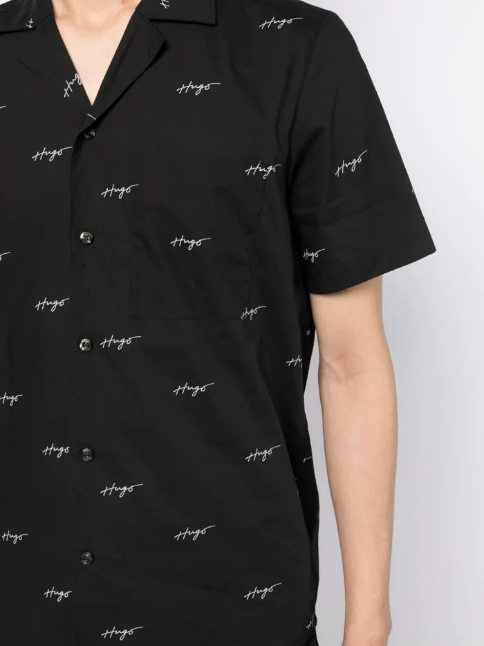 HUGO Ellino Shirt Black - MAISONDEFASHION.COM
