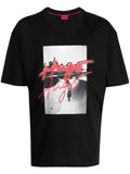 HUGO Graphic-print cotton T-shirt Black - MAISONDEFASHION.COM