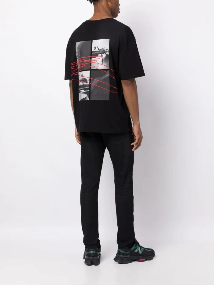 HUGO Graphic-print cotton T-shirt Black - MAISONDEFASHION.COM