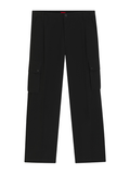 HUGO Graysen253 Slim-Fit Cargo Trousers In Mercerised Cotton Black - MAISONDEFASHION.COM