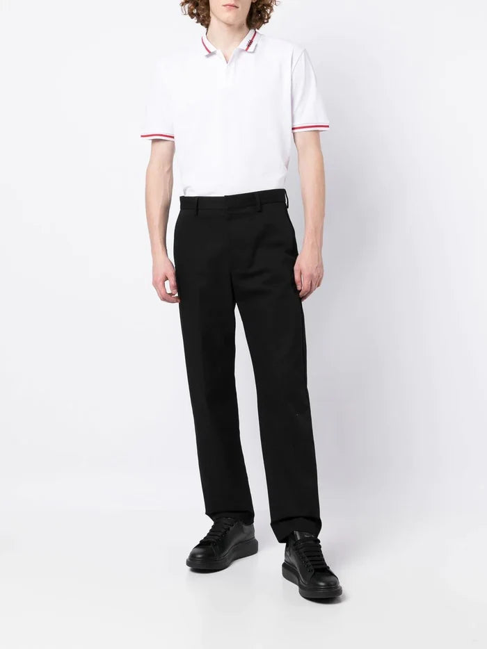 HUGO Logo-edge cotton polo shirt White - MAISONDEFASHION.COM