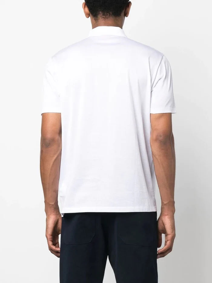 HUGO Logo-patch Detail Polo Shirt Open White - MAISONDEFASHION.COM