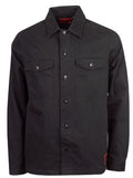 HUGO Logo-Patch Long Sleeves Enalu Oversized-fit Shirt Black - MAISONDEFASHION.COM