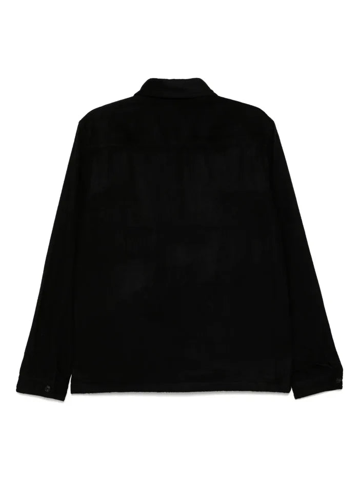 HUGO Logo-Patch Long Sleeves Enalu Oversized-fit Shirt Black - MAISONDEFASHION.COM