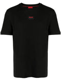 HUGO Diragolino Logo Patch T-shirt Black - MAISONDEFASHION.COM
