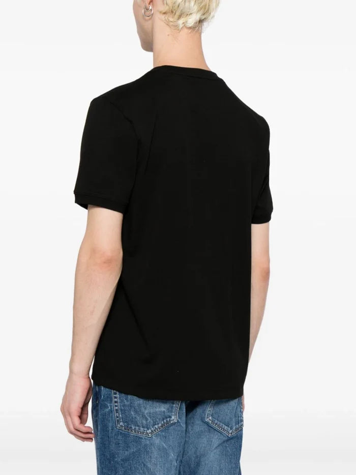 HUGO MEN Diragolino_V Logo Patch T-Shirt Black - MAISONDEFASHION.COM