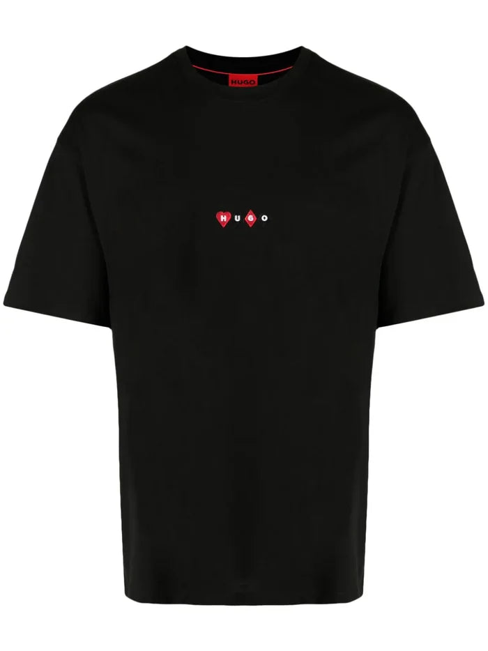 HUGO MEN Dorki Oversized Short-sleeved T-shirt Black - MAISONDEFASHION.COM