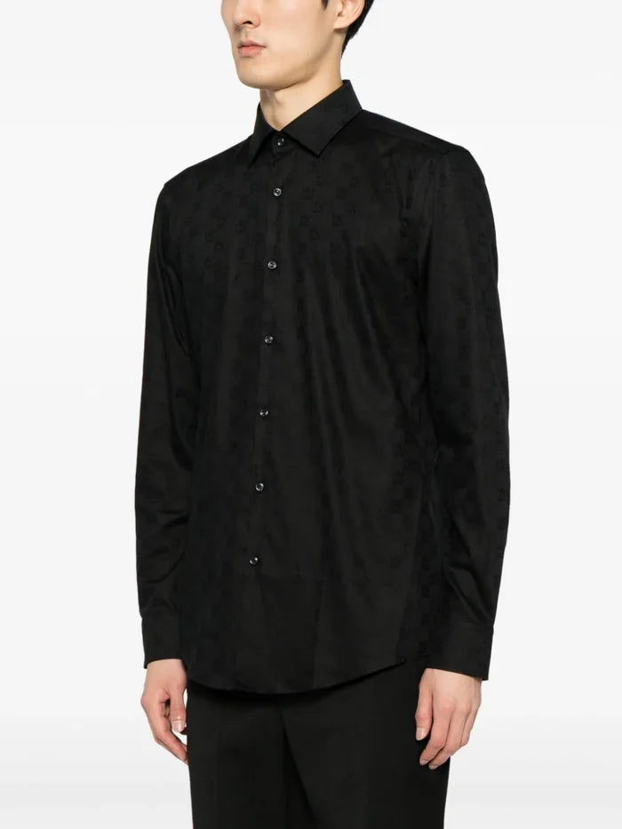 HUGO MEN Kenno Slim-fit Long-sleeved Shirt Black - MAISONDEFASHION.COM
