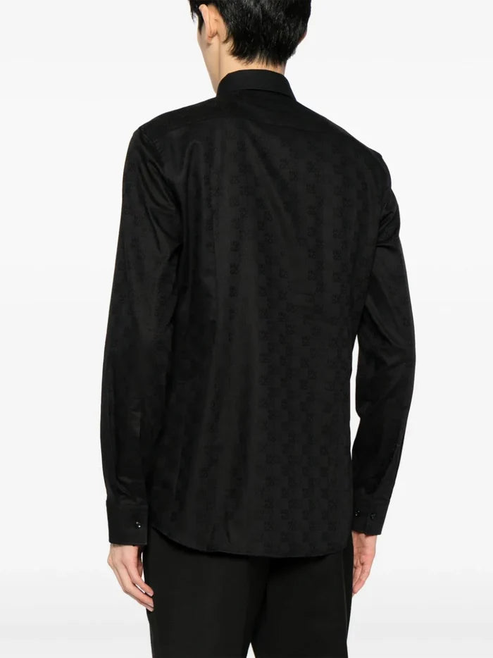 HUGO MEN Kenno Slim-fit Long-sleeved Shirt Black - MAISONDEFASHION.COM