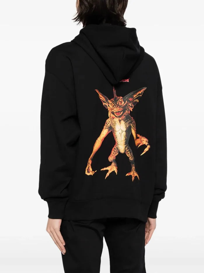 HUGO MEN X Gremlins Graphic-Print Cotton Hoodie Black - MAISONDEFASHION.COM