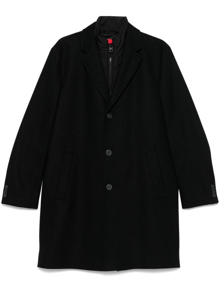HUGO Milogan Single-Breasted Coat Black - MAISONDEFASHION.COM