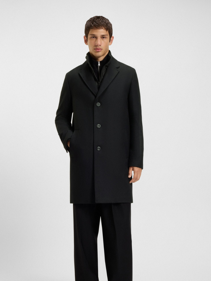 HUGO Milogan2541 Wool-Blend Coat With Quilted Inner Vest Black - MAISONDEFASHION.COM