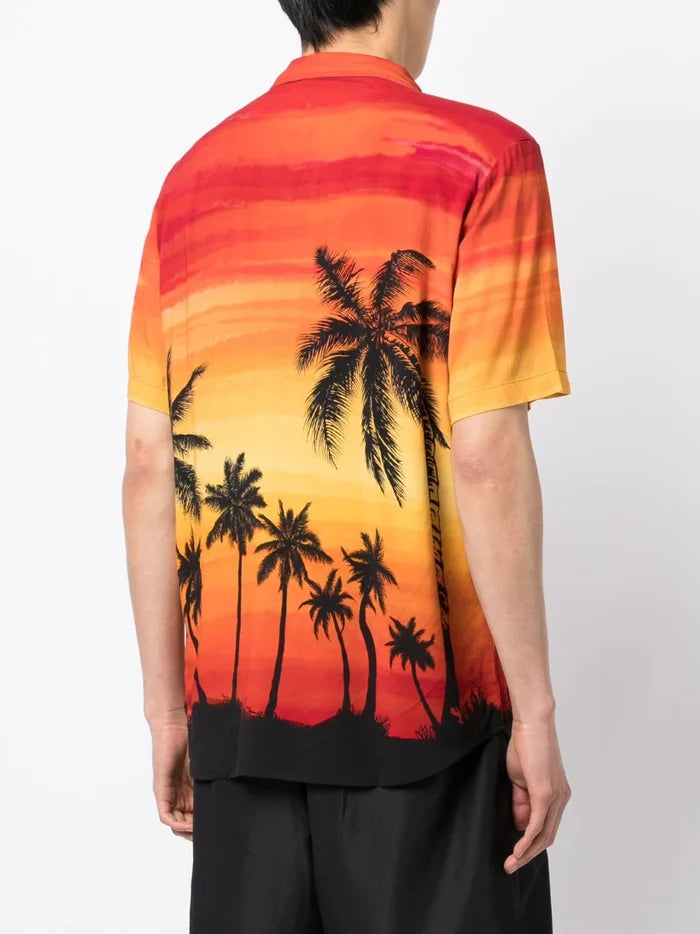 HUGO Palm-print Relaxed-fit Shirt Multicolour - MAISONDEFASHION.COM