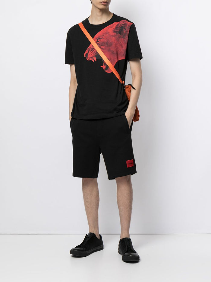 HUGO Panther Graphic T-Shirt Black - MAISONDEFASHION.COM