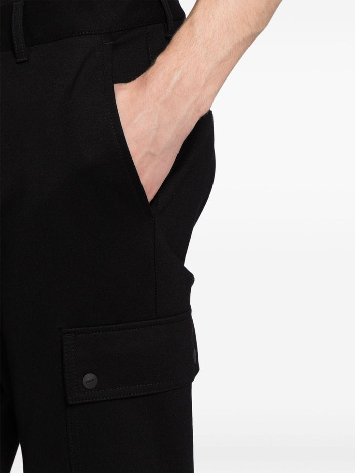 HUGO MEN Performance Stretch Slim Fit Trousers Black - MAISONDEFASHION.COM